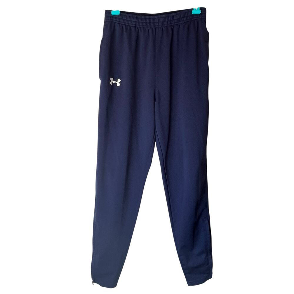 Under Armour Navy Blue Joggers with Zippers on Ankle Size Small